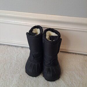 Outbrook Kids‎ Winter Snow Faux Fur Waterproof Toddler Black Boots Boys Size 5